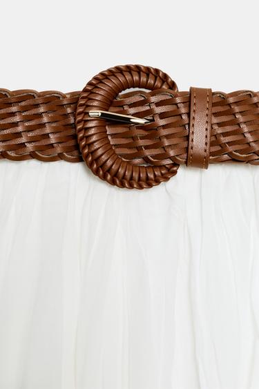 MIDIROCK MIT GÜRTEL - Weiß von Zara