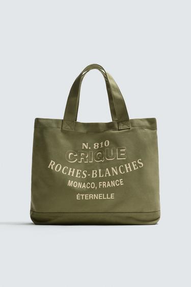 FABRIC TOTE BAG - Sea Green by Zara