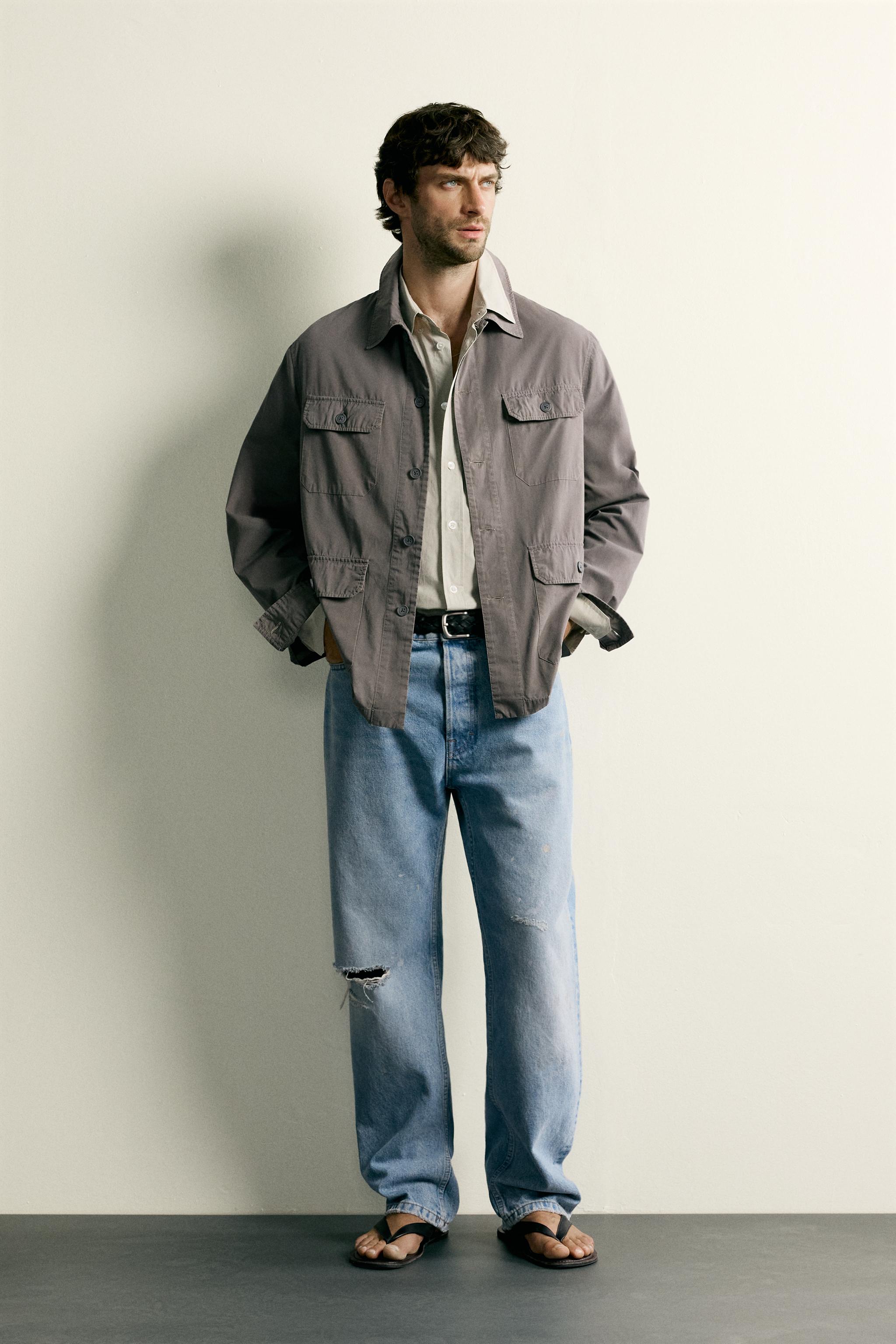 ライトウェイトポケットシャツジャケット - グレーマール | ZARA Japan