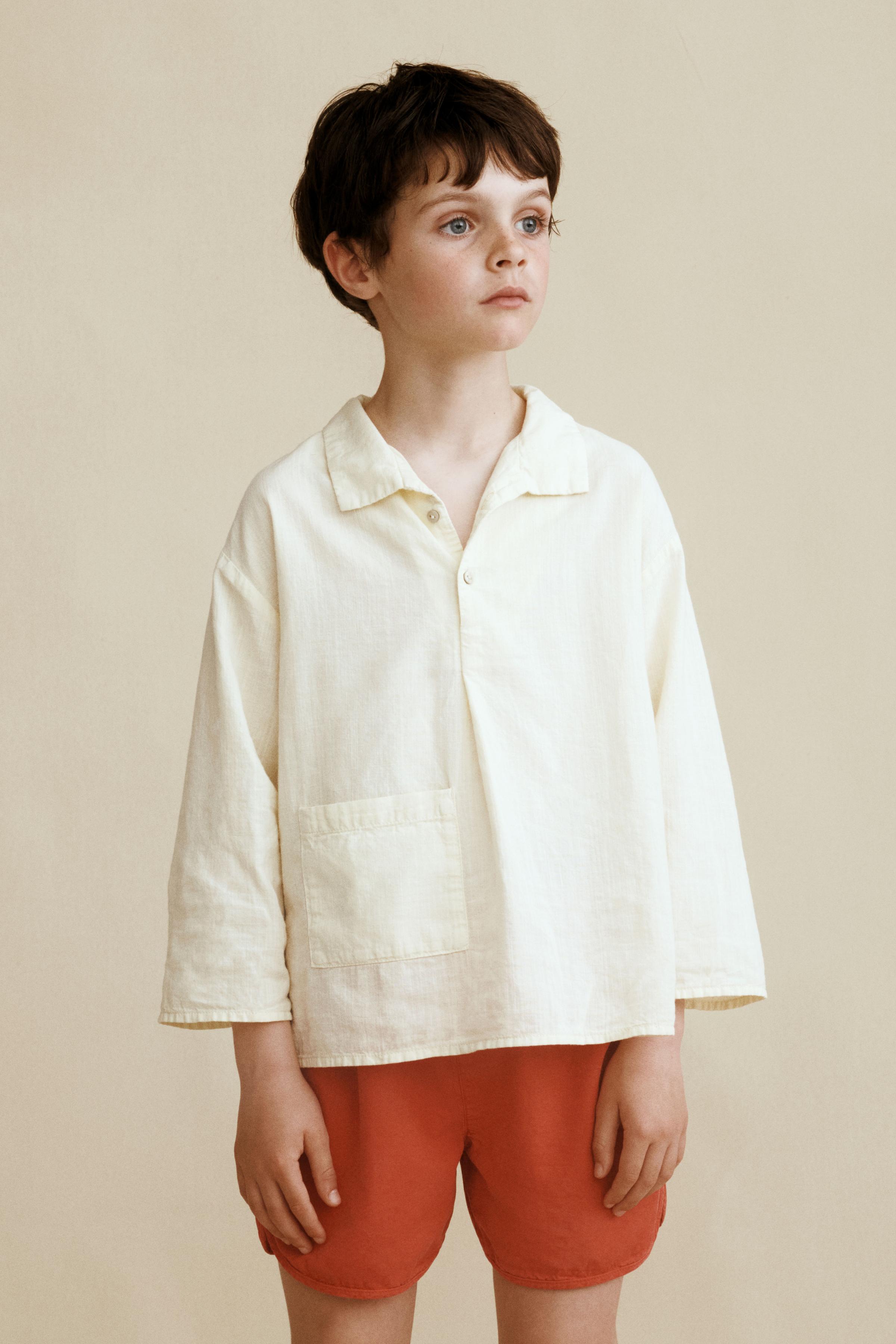 Детские рубашки Zara PLEATED SHIRT CREATED BY CARAMEL LONDON X — фото 6