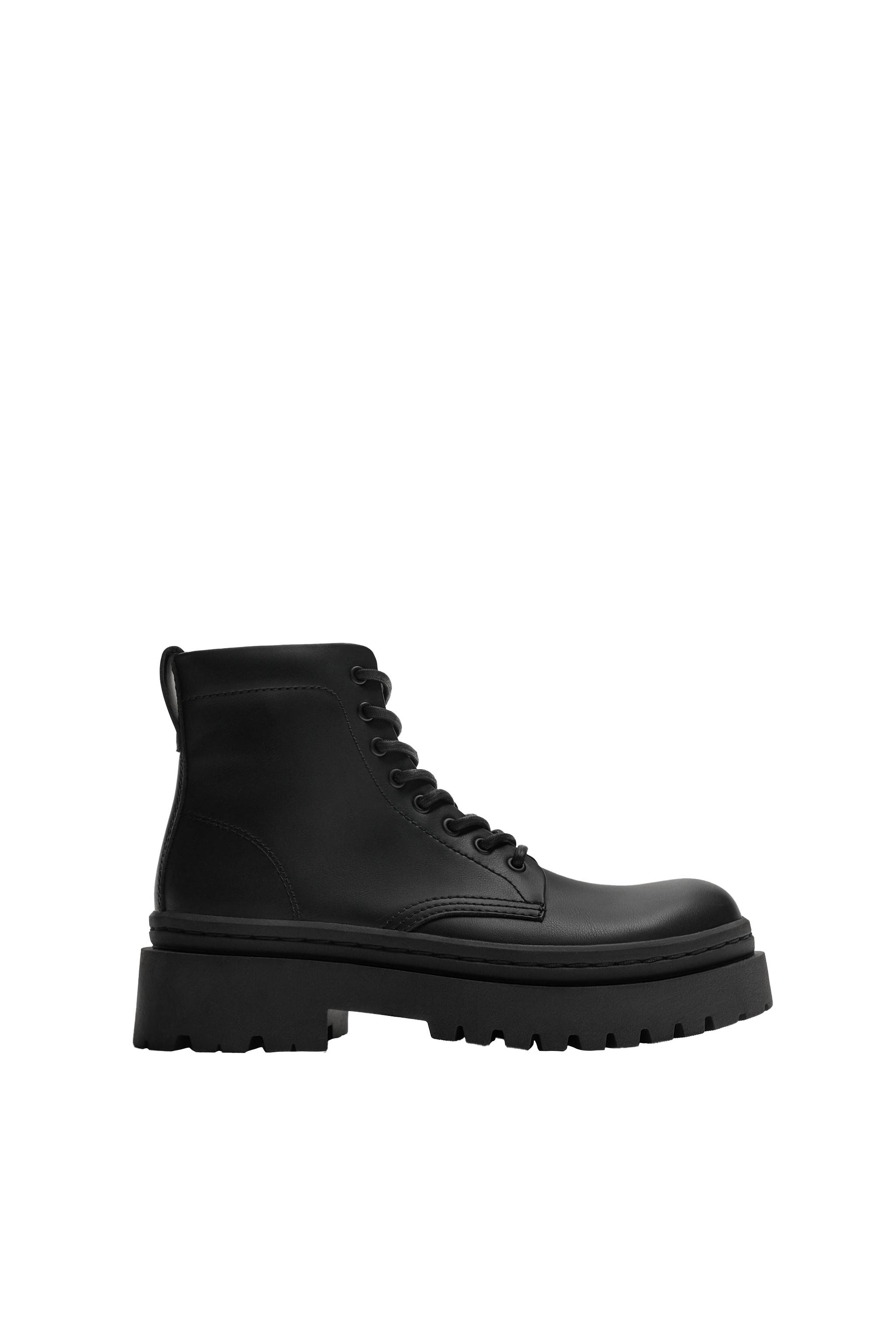 LACE-UP BOOTS WITH CHUNKY SOLE - Black | ZARA New Zealand