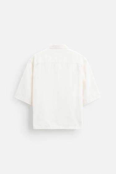 EMBROIDERED TEXT SHIRT - Ecru by Zara - Image 6