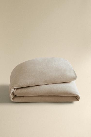 Zaras CHENILLEÖVERKAST - Ljusgrå