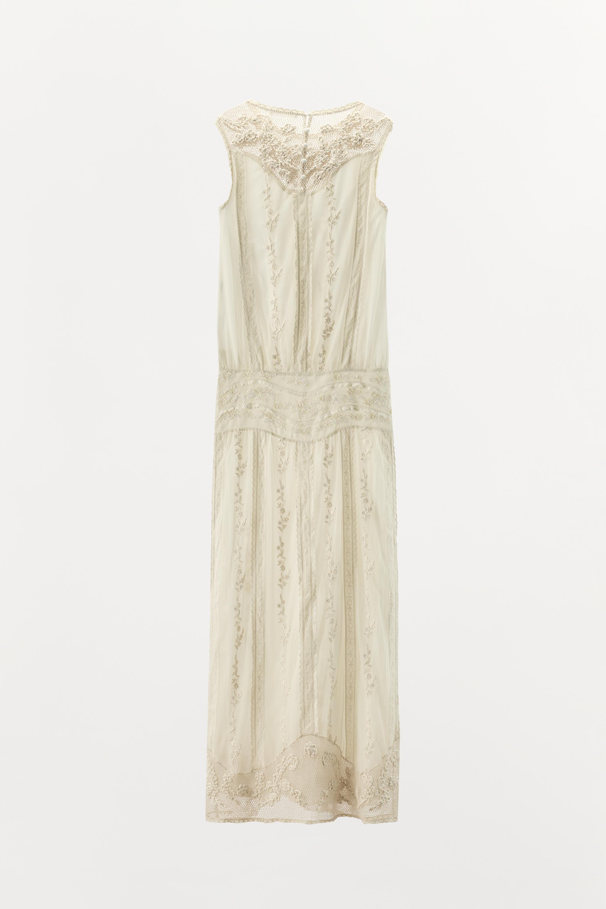 LIMITED EDITION EMBROIDERED LACE BEADED DRESS - Oyster-white | ZARA United  States