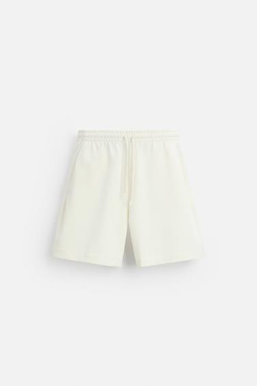 TECHNICAL INTERLOCK BERMUDA SHORTS - Oyster-white by Zara