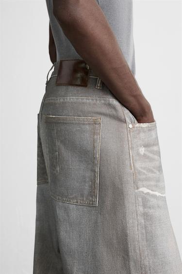 PRINTED BAGGY FIT JEANS - Blue by Zara