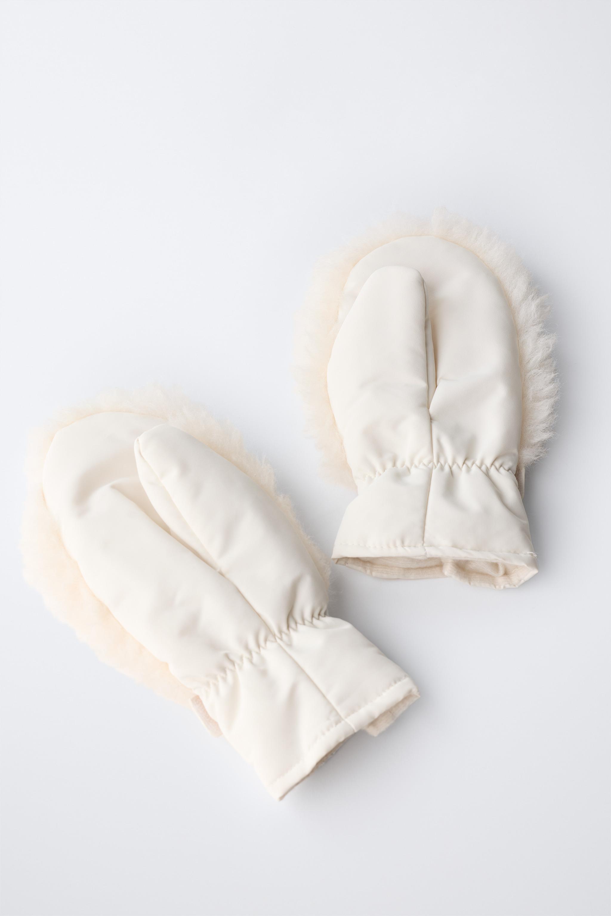CURLY FAUX FUR MITTENS SKI COLLECTION