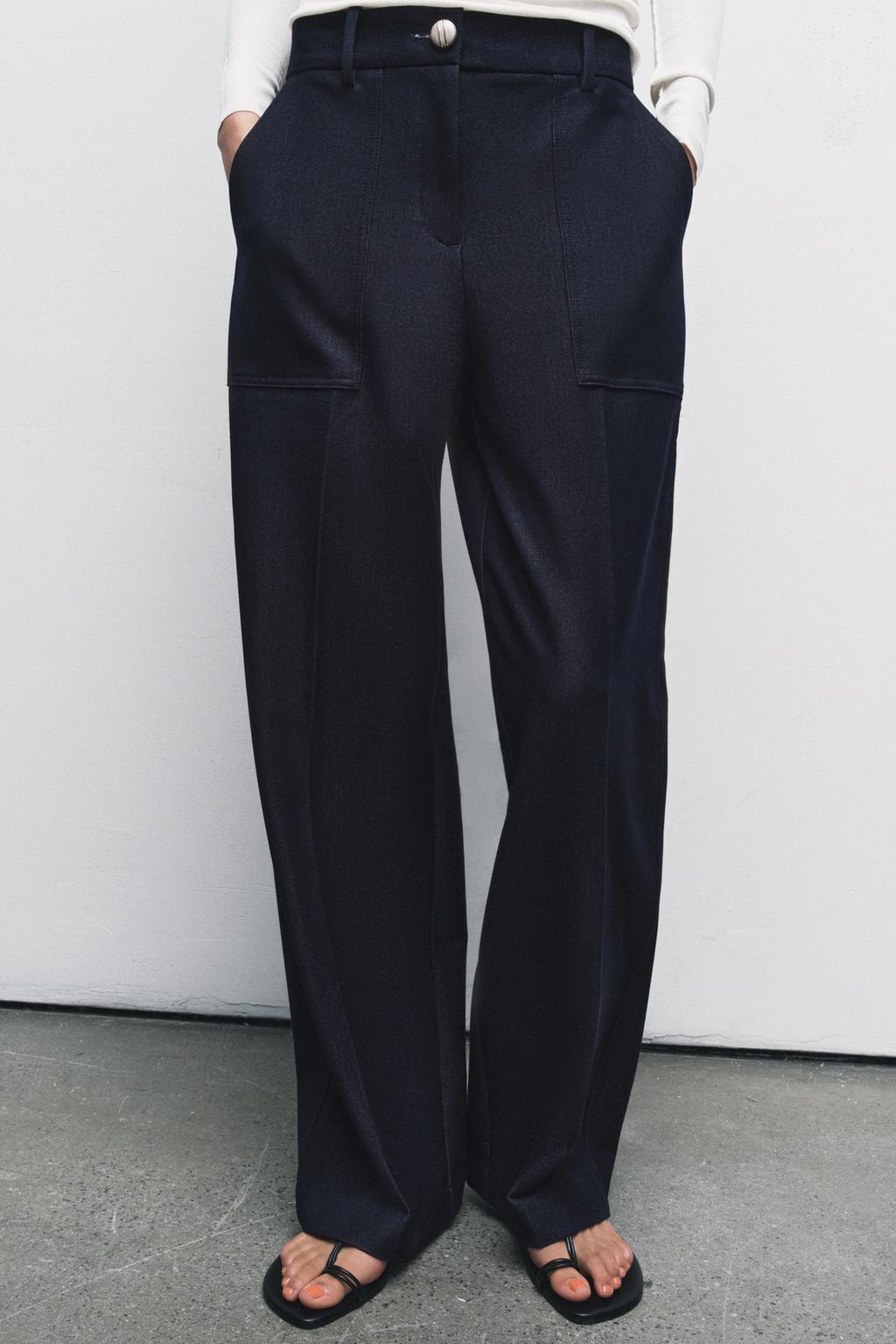PIN TUCK STRAIGHT LEG PANTS