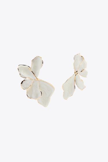 BOUCLES D'OREILLES ÉVENTAIL ÉMAILLÉES - Doré de Zara - Image 5