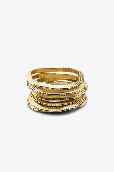 Zara PACK OF ELASTIC METAL BRACELETS - Golden - Image 0