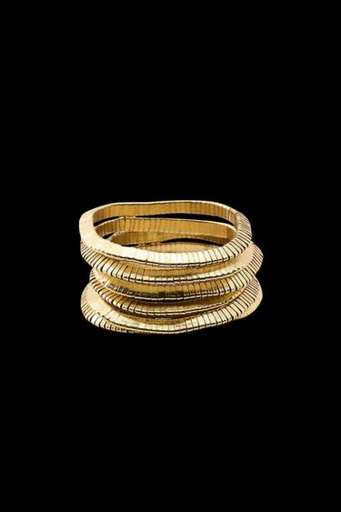 Zara PACK OF ELASTIC METAL BRACELETS - Golden - Image 0