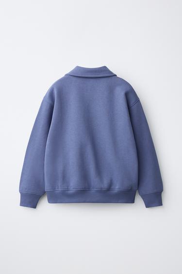 POLO COLLAR SWEATSHIRT — Blue 2