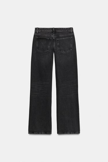 JEANS TRF WIDE LEG TIRO BAJO - Negro de Zara