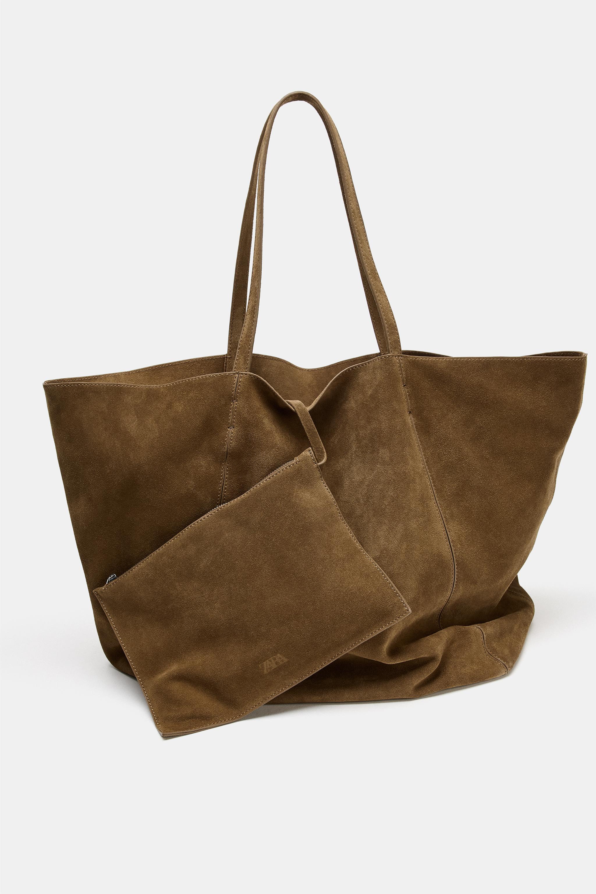 Zara SUEDE MAXI SHOPPER BAG — фото 5