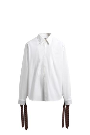 LIMITED EDITION SHIRT WITH BOW DETAIL ON THE CHEST - White by Zara