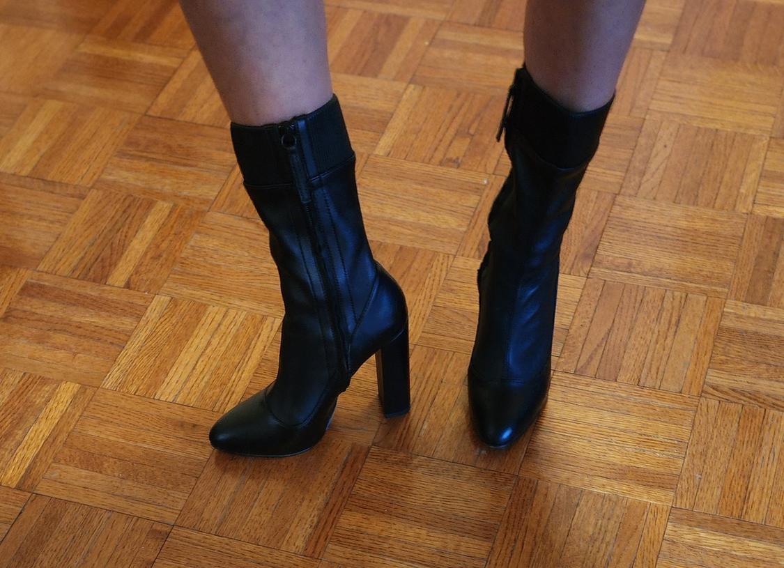 BLACK SOCKS ANKLE HIGH HEEL BOOTS - Image 10