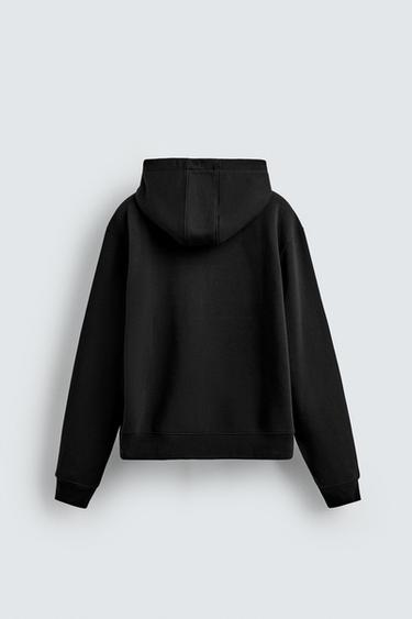SWEAT ZIPPÉ À CAPUCHE - Noir de Zara - Image 7