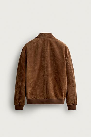 BLOUSON EN DAIM À POCHES - Cognac de Zara - Image 6