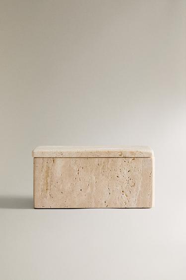 Zara BEIGE MARBLE BATHROOM ORGANIZER BOX - Beige