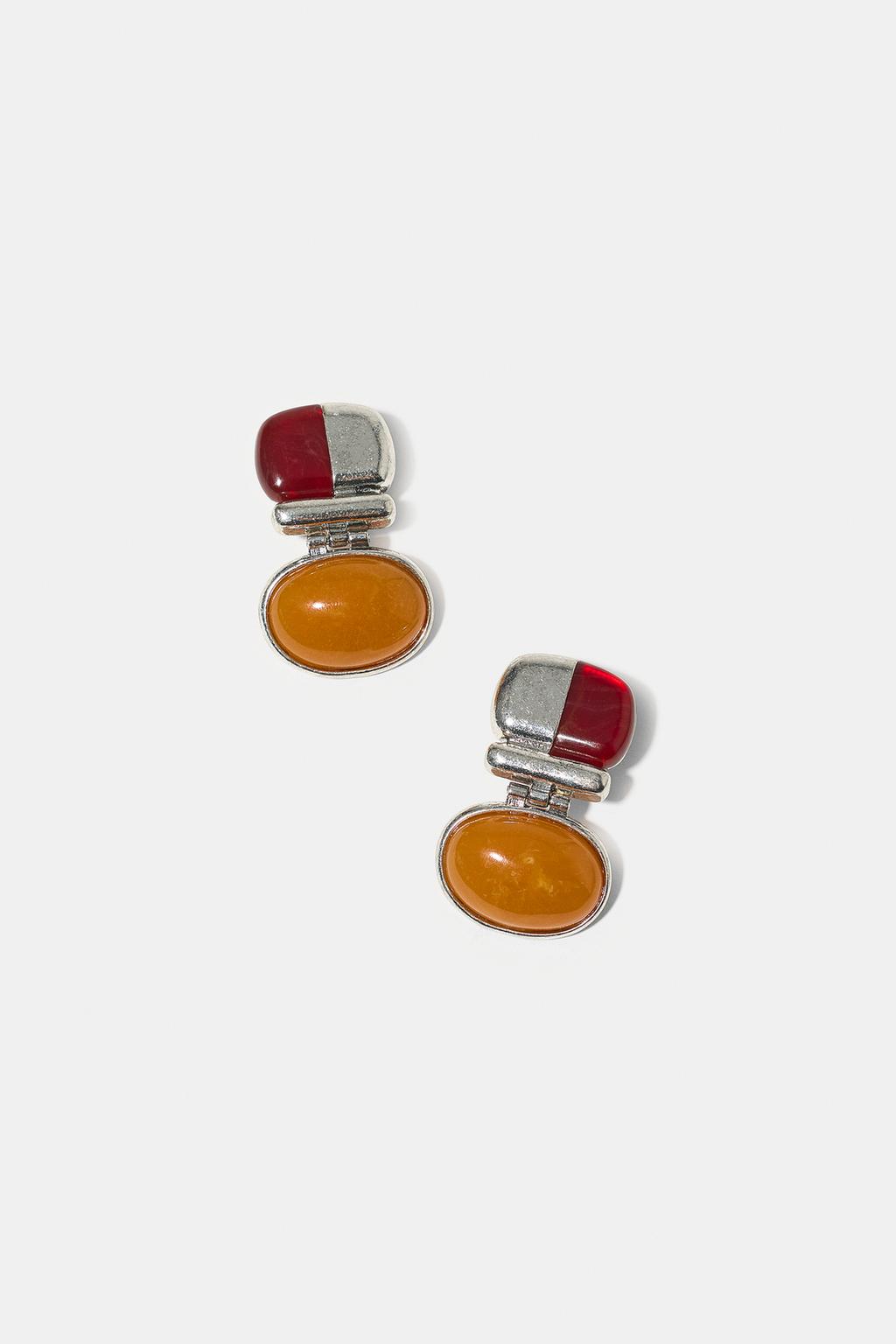 METAL AND MIXED STONE EARRINGS