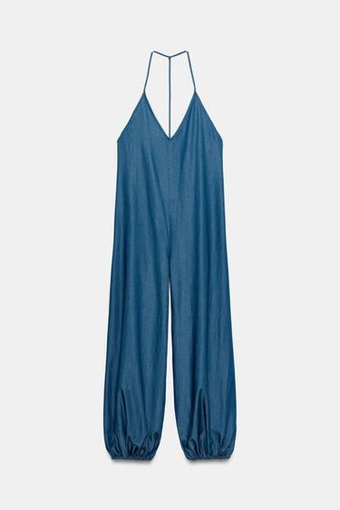 FLOWING FULL-LENGTH JUMPSUIT - Blue by Zara