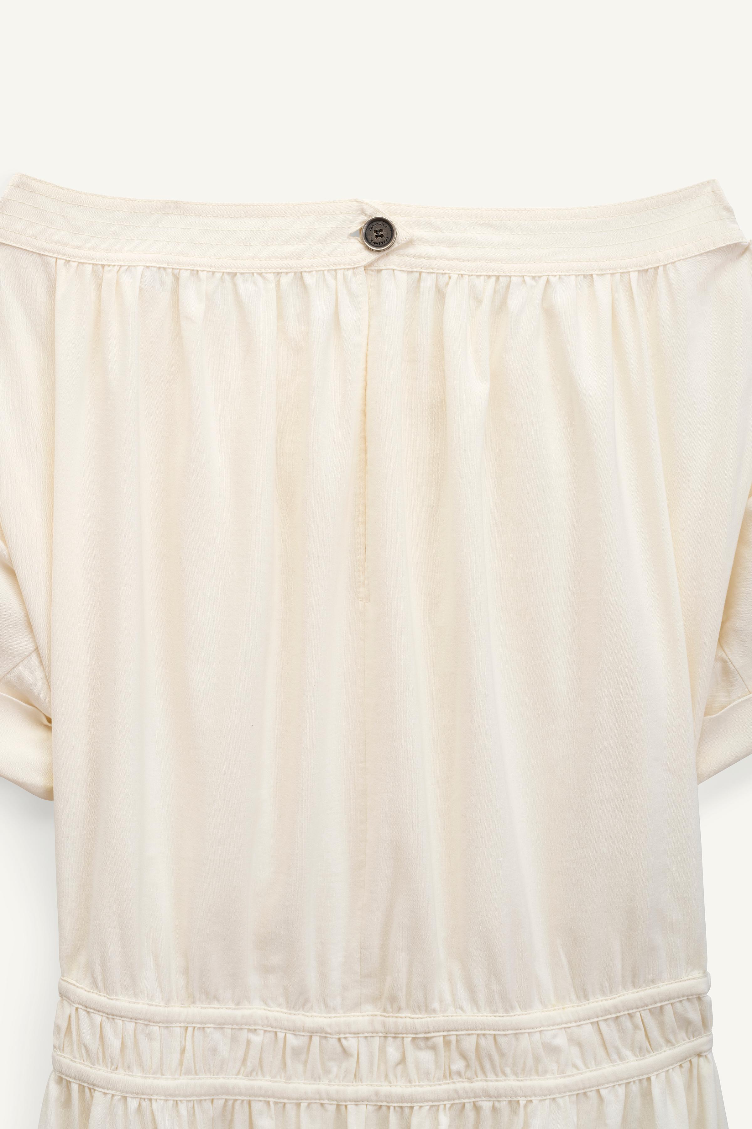 ワンピース ZARA SRPLS FF SHLDR DRSS 14 2699/215 FF SHLDR DRSS 14 - Oyster-white | ZARA United States