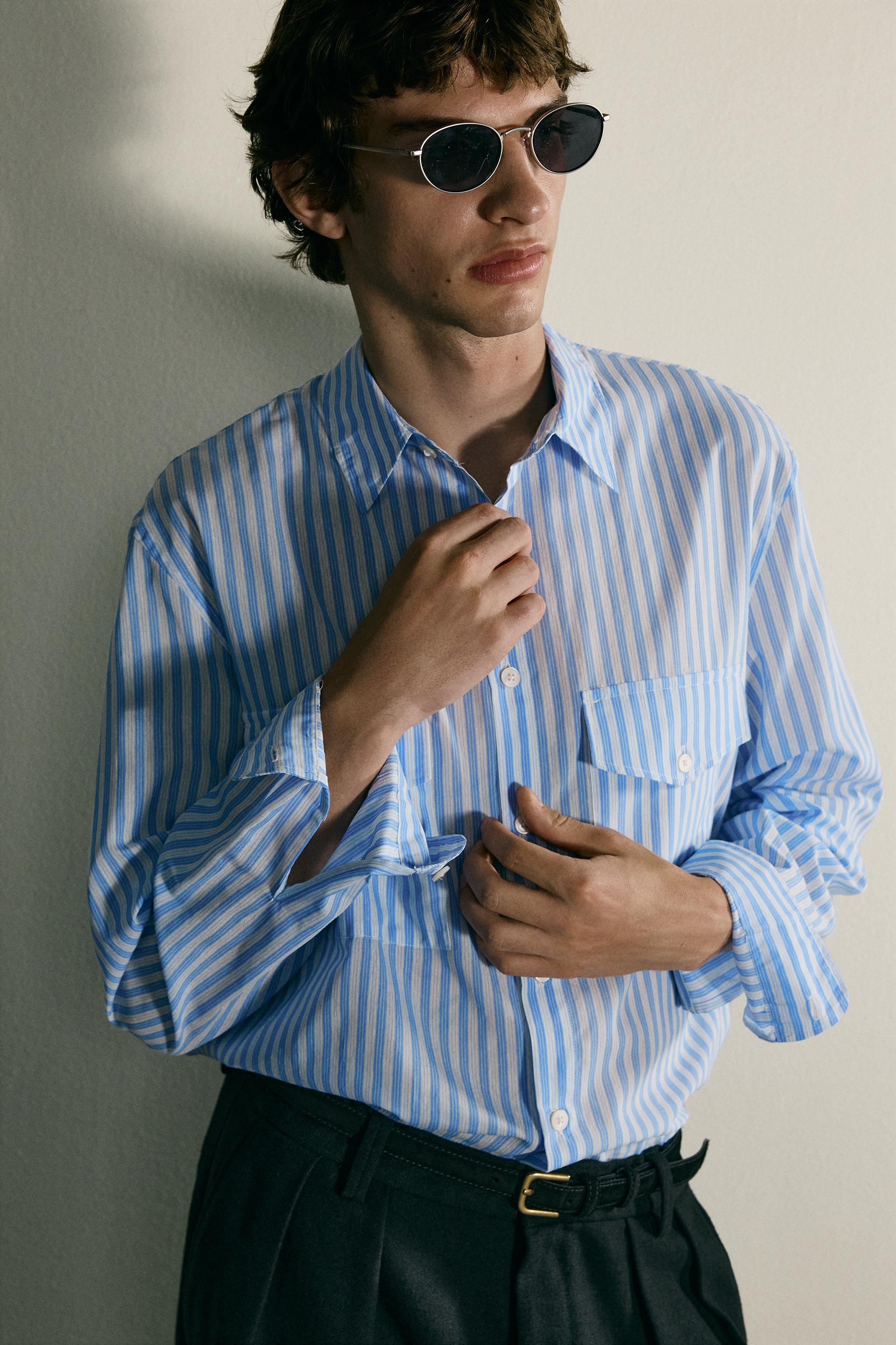 CHEMISE FLUIDE À RAYURES ET POCHES
