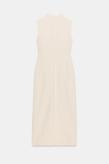 ROBE MI-LONGUE AVEC CEINTURE - Écru de Zara - Image 7