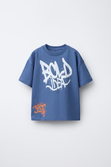 GRAFFITI PRINT T-SHIRT - Blue by Zara