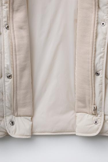 HOODED PUFFER JACKET - Ecru by Zara - Image 4