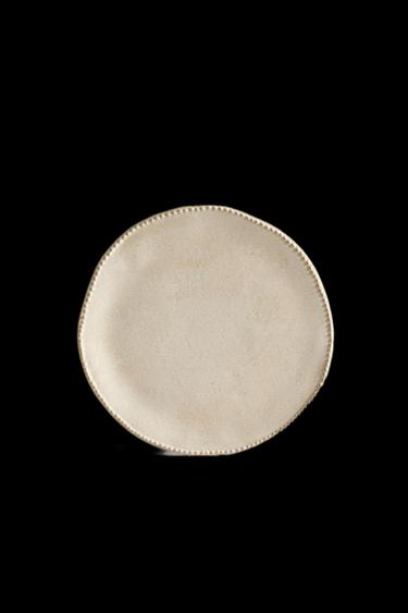 STONEWARE DESSERT PLATE WITH RAISED DESIGN - Cream by Zara - Image 0