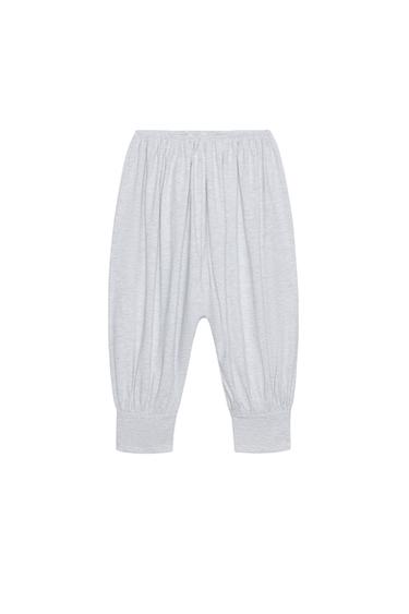 PANTALON CROP BOUFFANT - Gris chiné de Zara