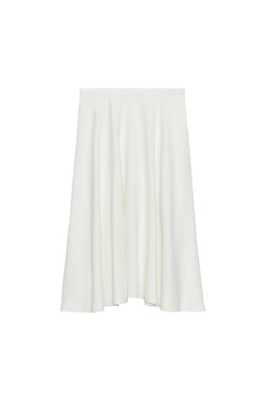 GONNA MIDI A RUOTA ZW COLLECTION - Écru di Zara