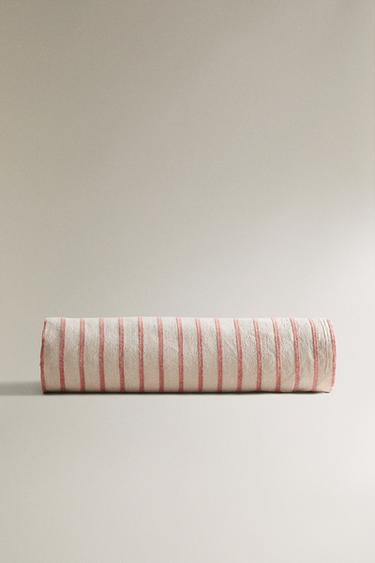 SERVIETTE DE BAIN PARÉO PLAGE COTON LIN RAYURES - Corail de Zara - Image 1