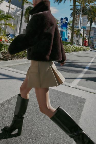 REVERSIBLE DOUBLE-FACED FAUX LEATHER JACKET - Brown by Zara - Image 3