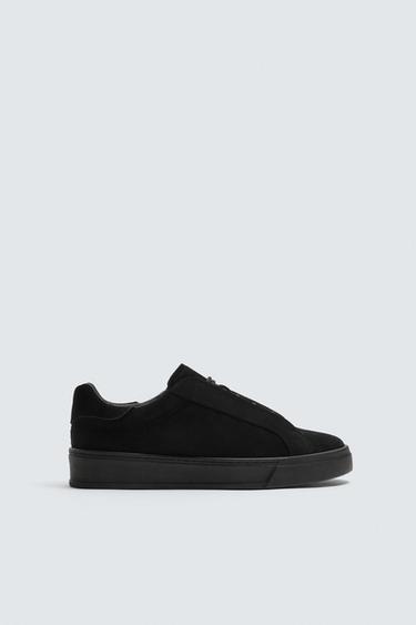 MONOCHROME LEATHER TRAINERS - Black by Zara