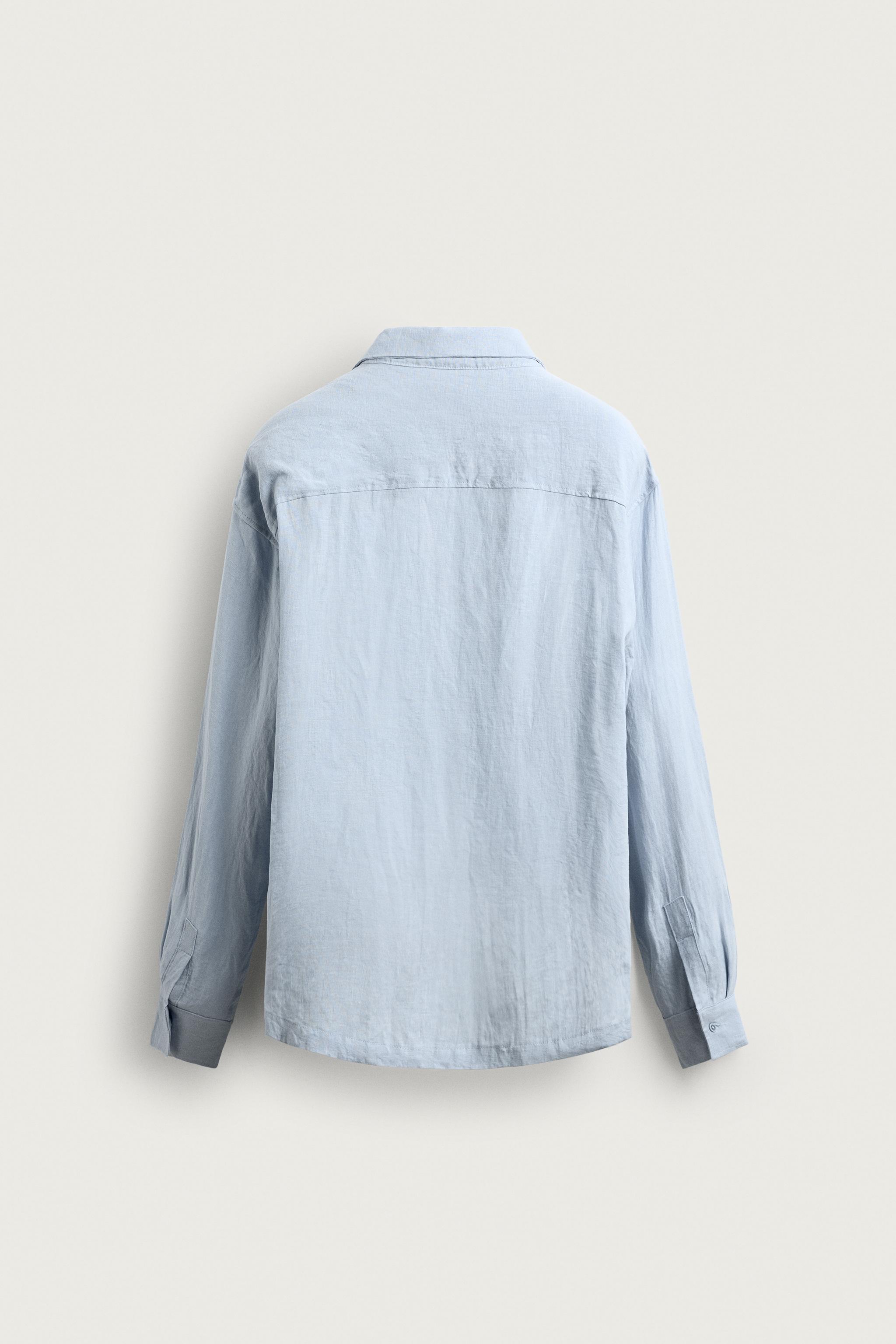 CHEMISE RELAXED FIT 100% LIN PLISSÉE