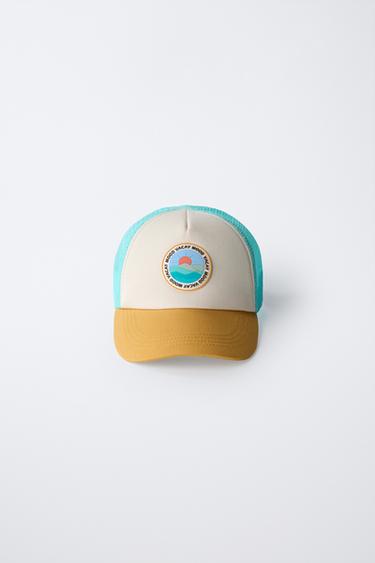 RUBBERISED PATCH MESH CAP - Sand by Zara