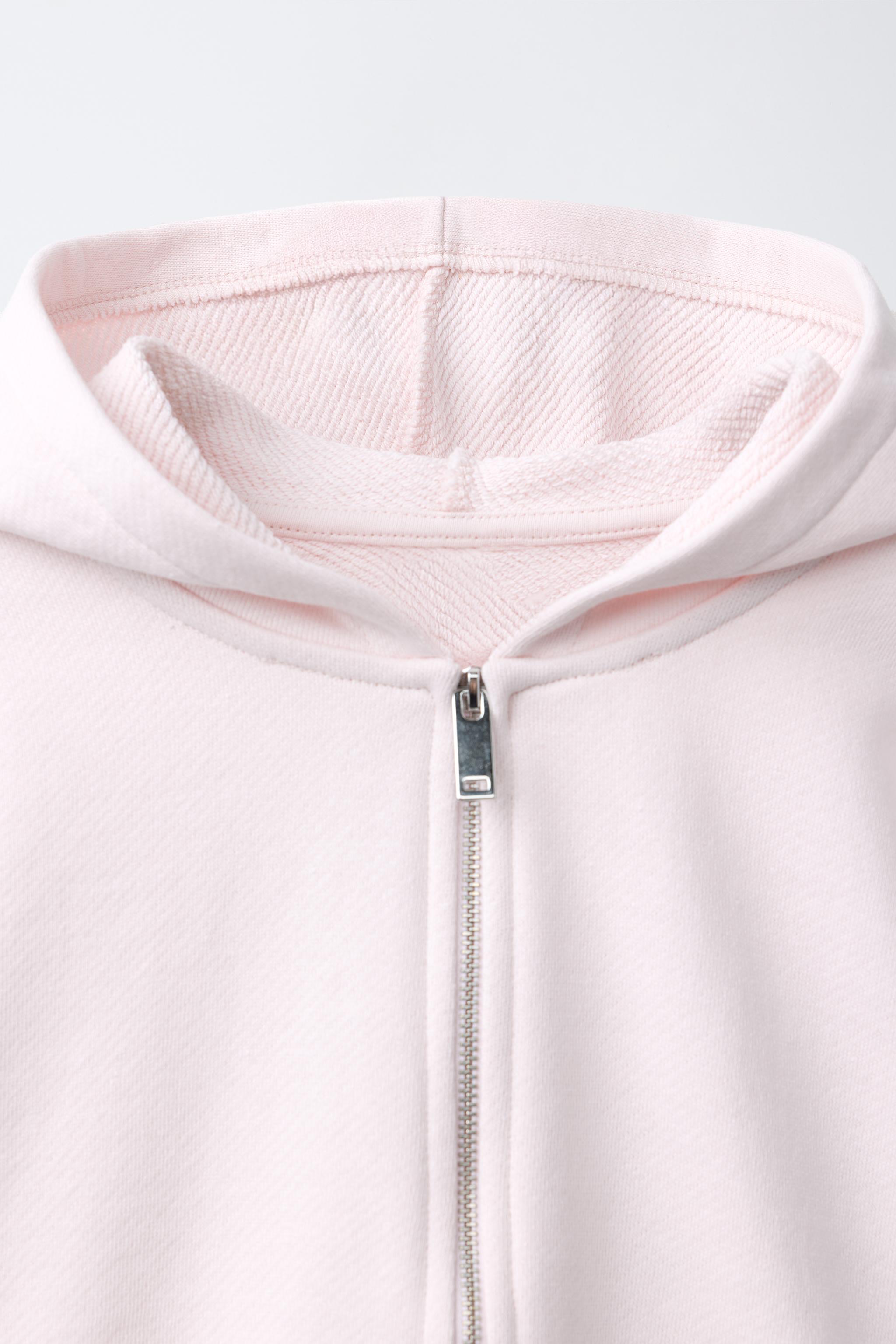 CROPPED ZIP SWEATSHIRT - Light pink | ZARA United States