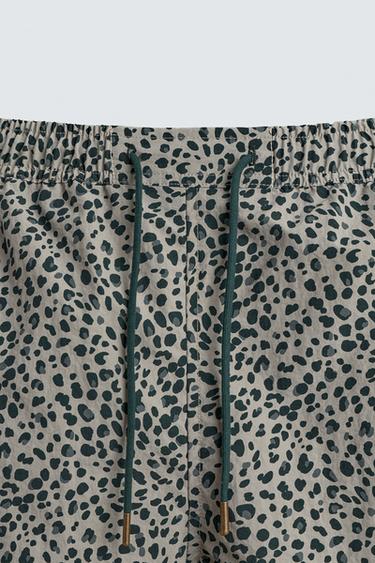 ANIMAL PRINT LONG SWIMMING TRUNKS - Greens by Zara - Image 7