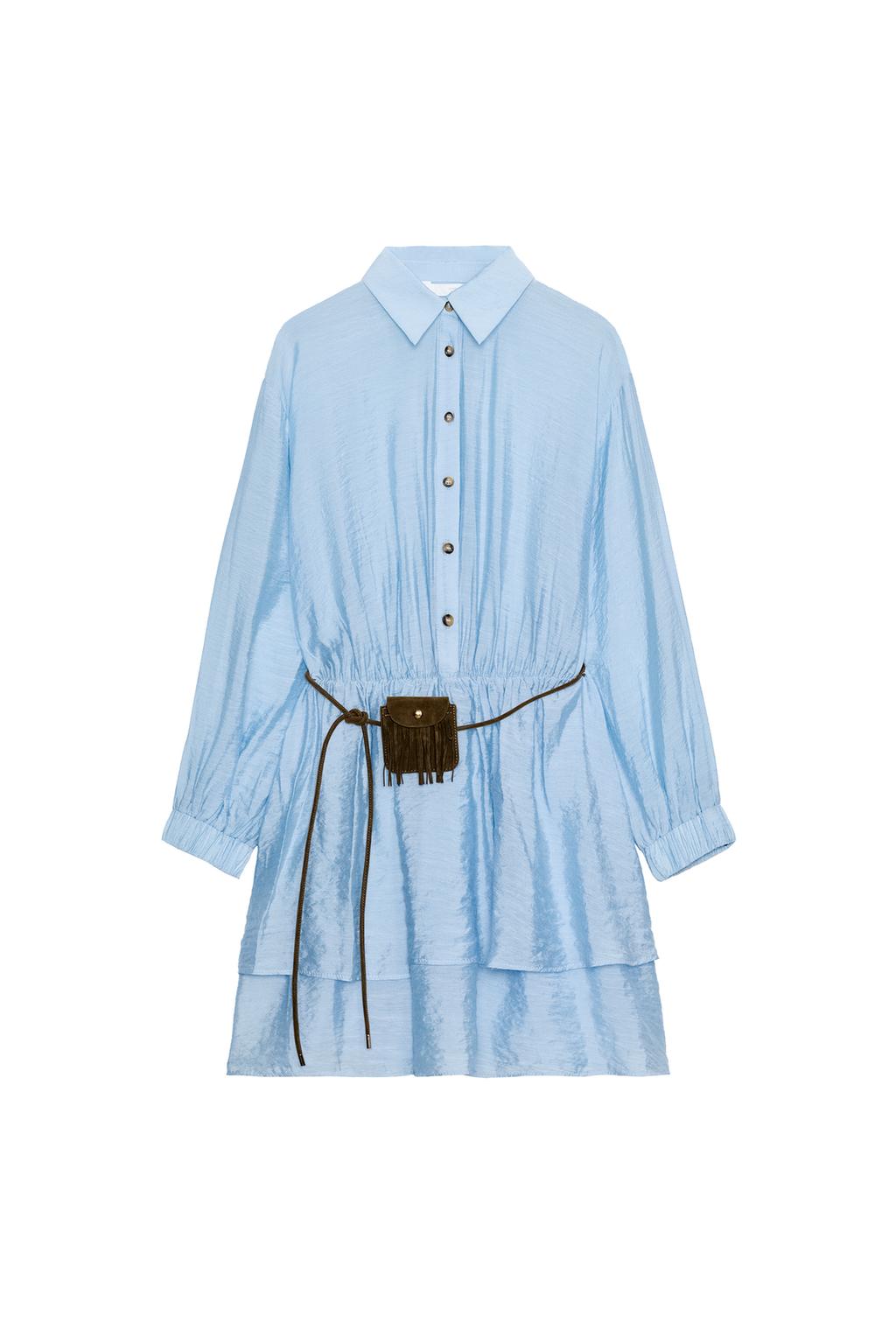 BELTED POCKET SHORT DRESS - image 3