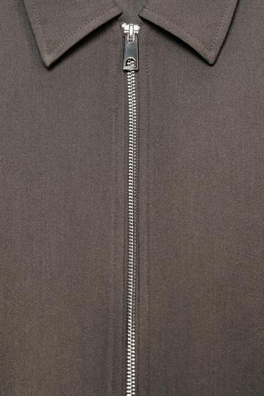 VESTE BALLON ZIPPÉE - Kaki clair de Zara - Image 8