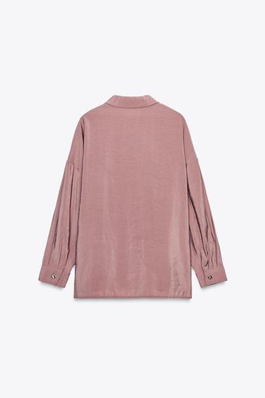 SOFT FLOWING SHIRT - MARSALA by Zara - Image 7