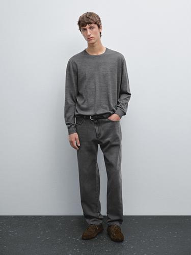 Zara 100% merino wool knit sweater - Anthracite grey
