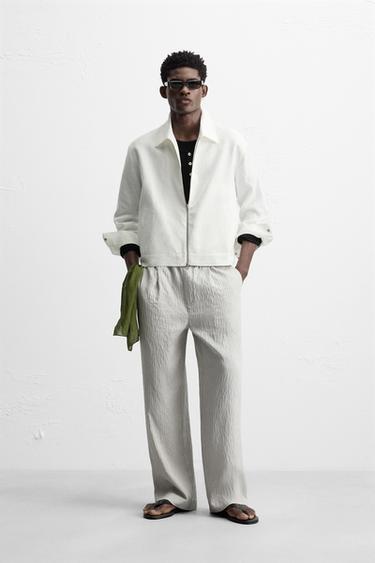 100% LINEN JACKET - White by Zara - Image 0