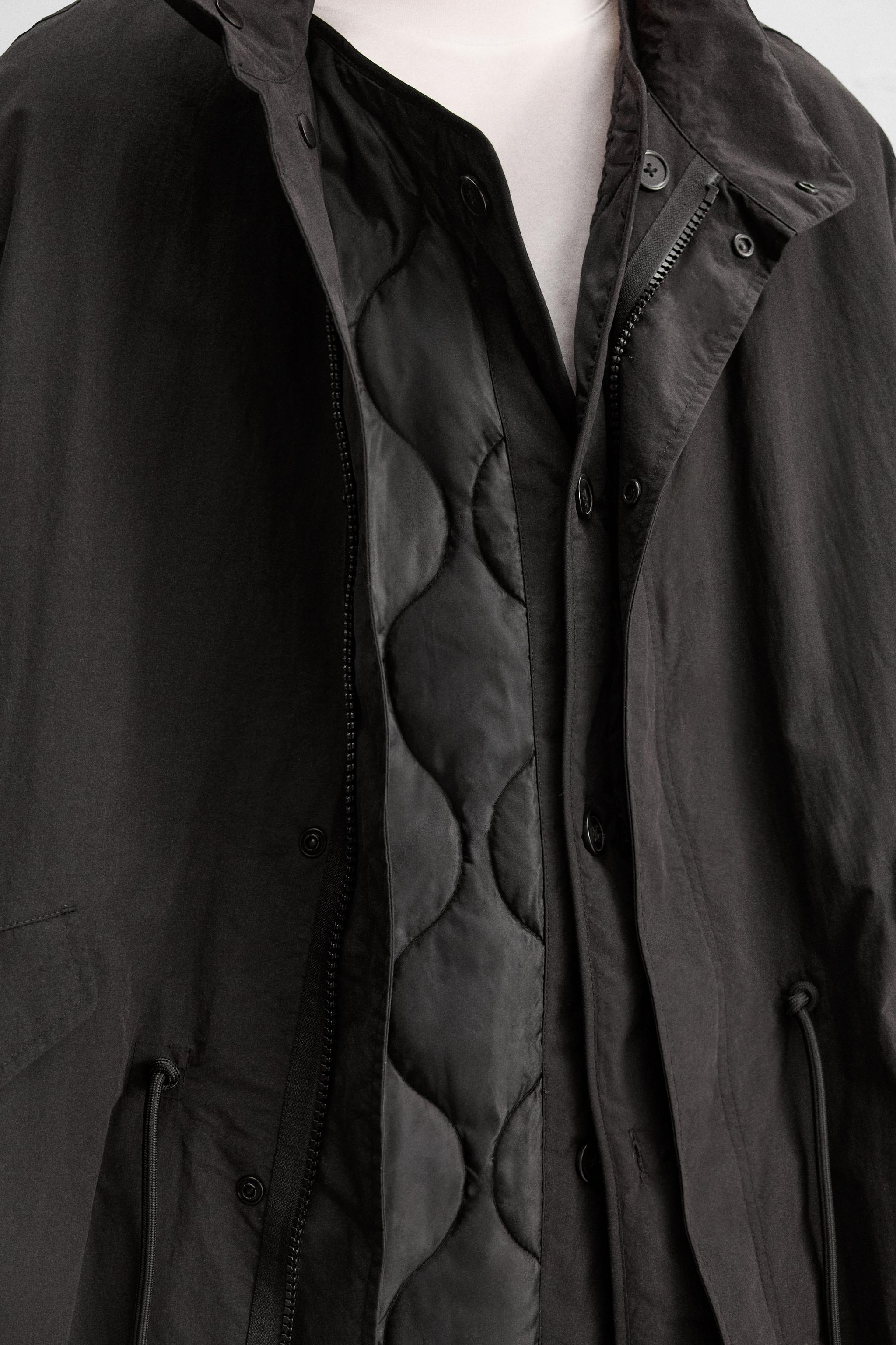 2 IN 1 テクニカル トレンチコート - ブラック | ZARA Japan / 日本 2 IN 1 テクニカル トレンチコート - ブラック | ZARA Japan / 日本