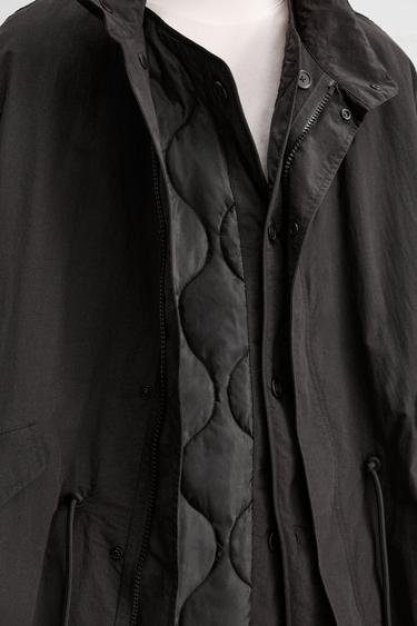 TRENCH TECHNIQUE 2 EN 1 - Noir de Zara - Image 6