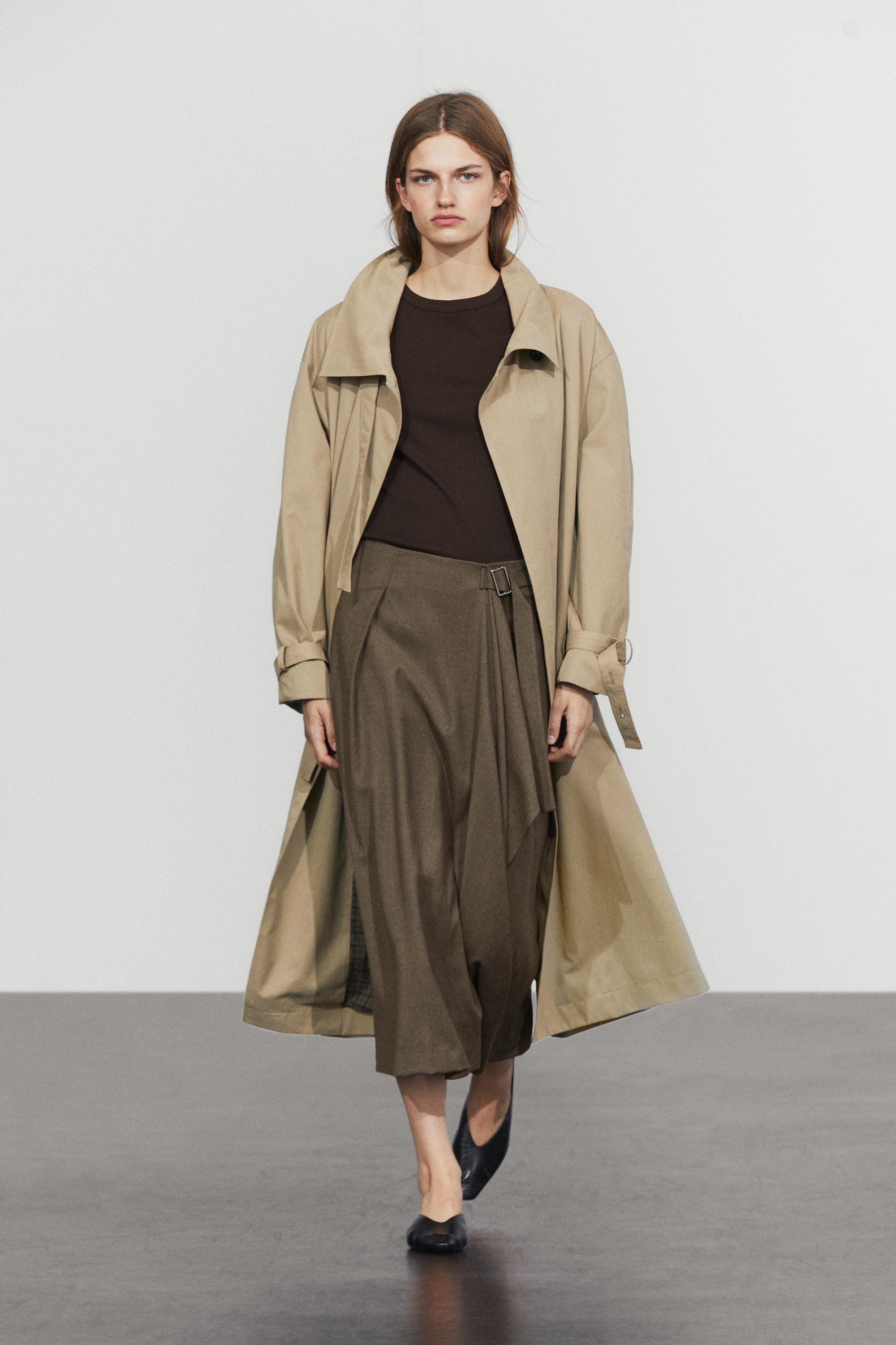 Buckle detail midi skirt — Black gold