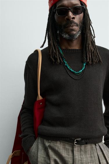 REGULAR FIT 100% LINEN JUMPER AARON LEVINE X ZARA - Chocolate by Zara - Image 4