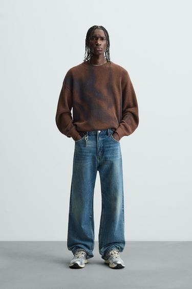 Zara SPRAY PRINT SWEATER - Brown - Image 0